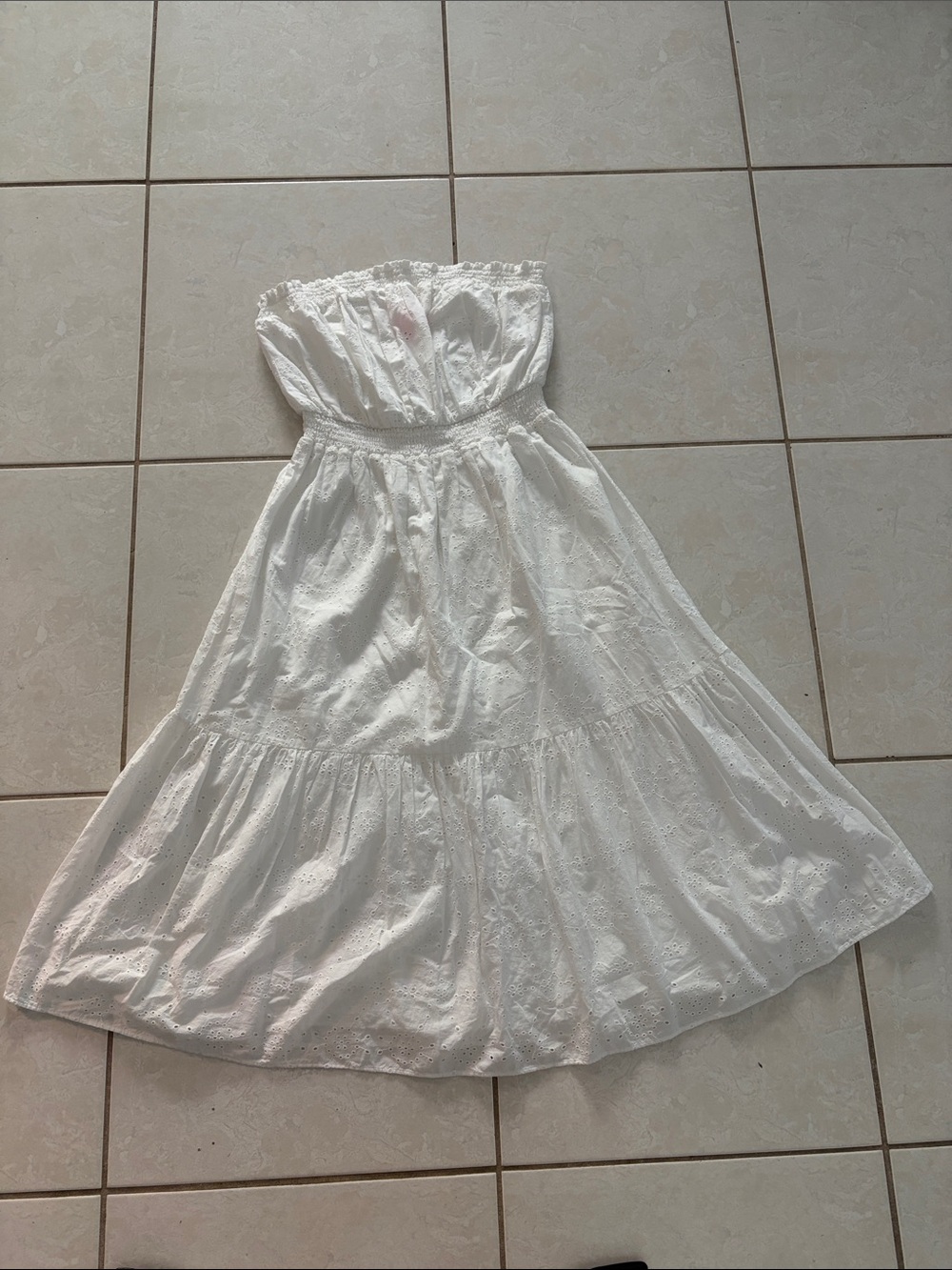 Lilly Pulitzer White Eyelet Sundress with Tiered Skirt